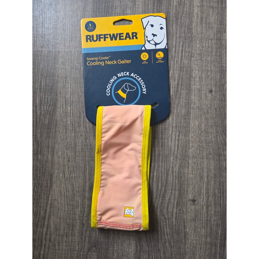 Ruffwear Swamp Cooler Cooling Neck Gaiter Salmon Pink Yellow Small Dog Accessory